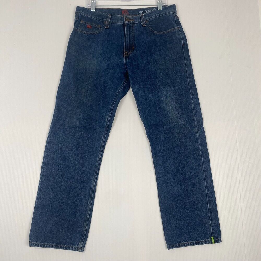 NFL Gridiron Classics Men's Denim Blue Jeans Size 34X30 Gridiron Classic